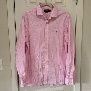 Ralph Lauren Pink Striped Men's Dress Shirt